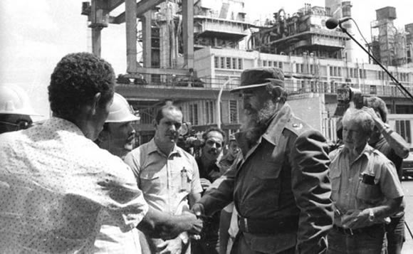 Segunda visita de Fidel Castro a la Termoeléctrica 10 de Octubre de Nuevitas.