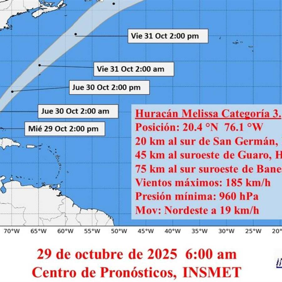 Huracán Melissa transita sobre la provincia de Santiago de Cuba