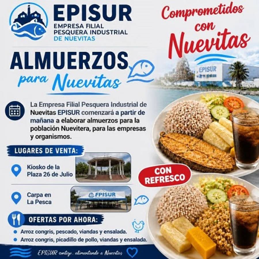 Filial Pesquera de Nuevitas inicia servicio de almuerzos para la comunidad