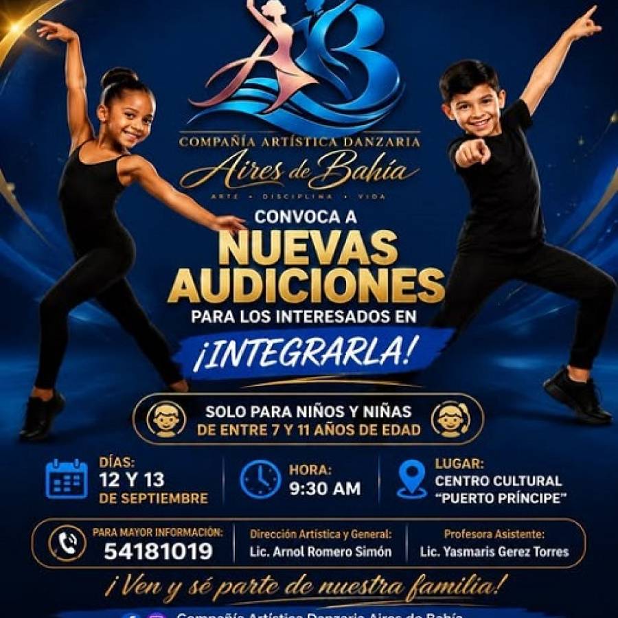 Aires de Bahía: nuevas audiciones para los pequeños bailarines de Nuevitas