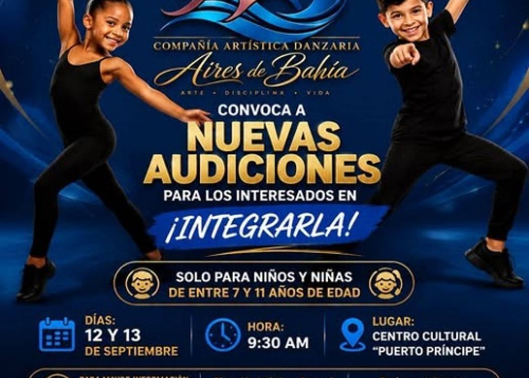 Aires de Bahía: nuevas audiciones para los pequeños bailarines de Nuevitas