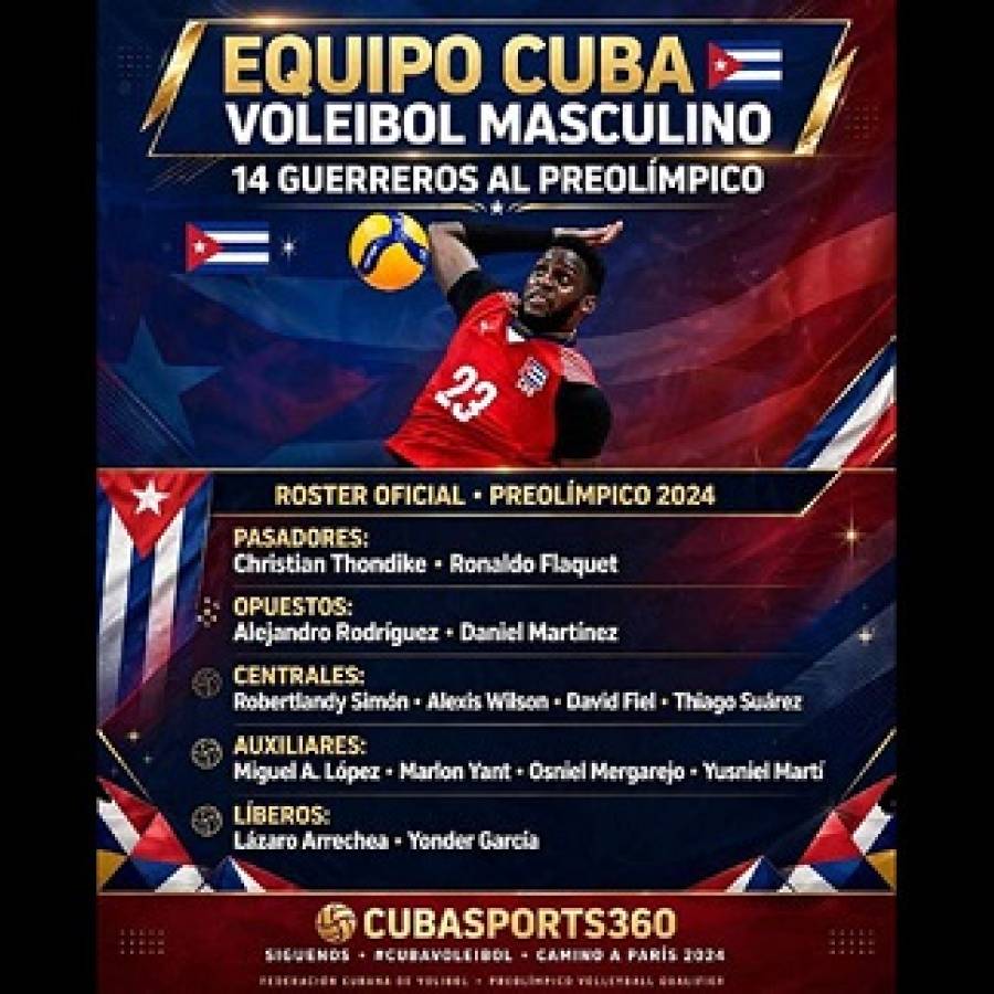 Cuba ya tiene su equipo para preolímpico de voleibol (m) en Canadá
